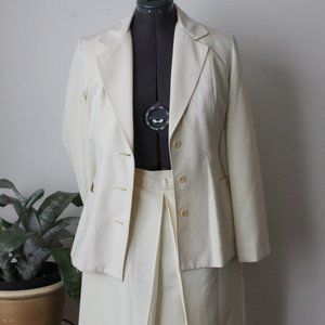 VTG Cream Domani Poly skirt suit